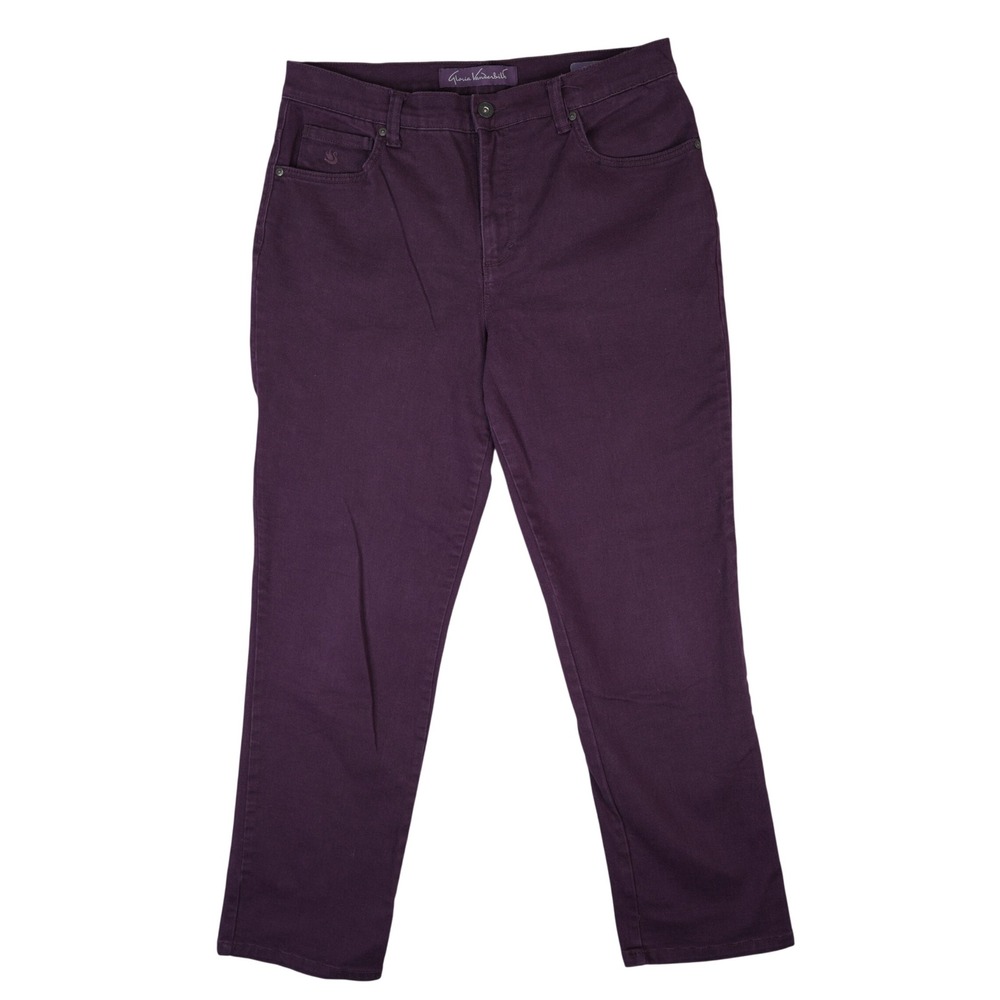 Gloria Vanderbilt Amanda Jeans Womens 10 Short Purple Tapered High Rise Fall